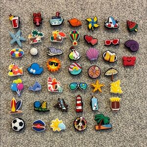 44 Piece CROCS Shoe Charms - summer themed